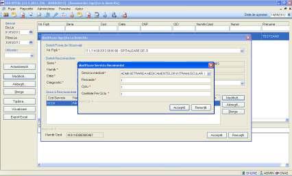 Sistemul deschide fereastra Modificare recomandare ingrijiri la domiciliu. Utilizatorul modifica datele bolnavului cronic si apasa butonul Accepta pentru salvarea modificarilor.