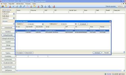 Sistemul deschide fereastra Selector Fise Medicale Figura 5.1-7 Selector fise medicale Figura 5.
