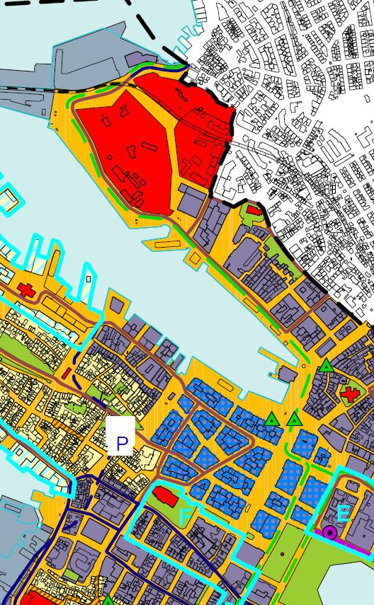 15780000 KDP Sentrum Området langs kjørevegen er regulert til gangarealer med byromsbruk.