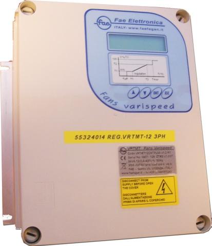Spenningsregulering 230/3 400/3 for Stefani tørrkjølere/kondensatorer type WRTMT WRTMT 12-60 Elektronisk spenningsregulator type VRTMT brukes for å styre vifter for luftkjølte kondensatorer eller