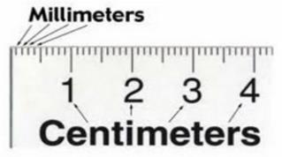 cm Måleenheten 1 desimeter (dm) واحد اندازه ګیری