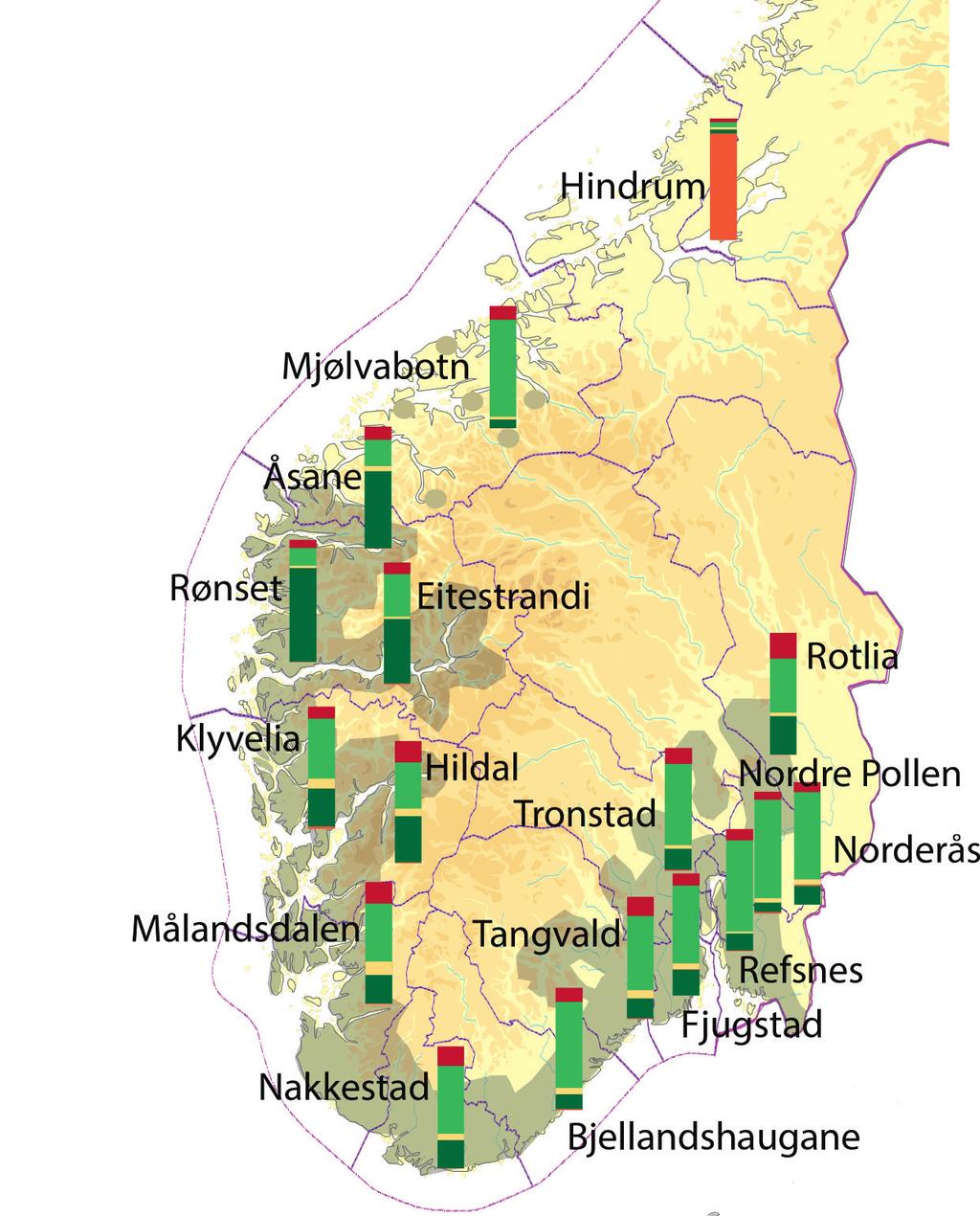 synlig at det har vært en østlig spredningsvei fra overvintringsområder i Sørøst-Europa og nordover. Alle populasjonene av ask vi har undersøkt fra Norge har kloroplast-typen H01.