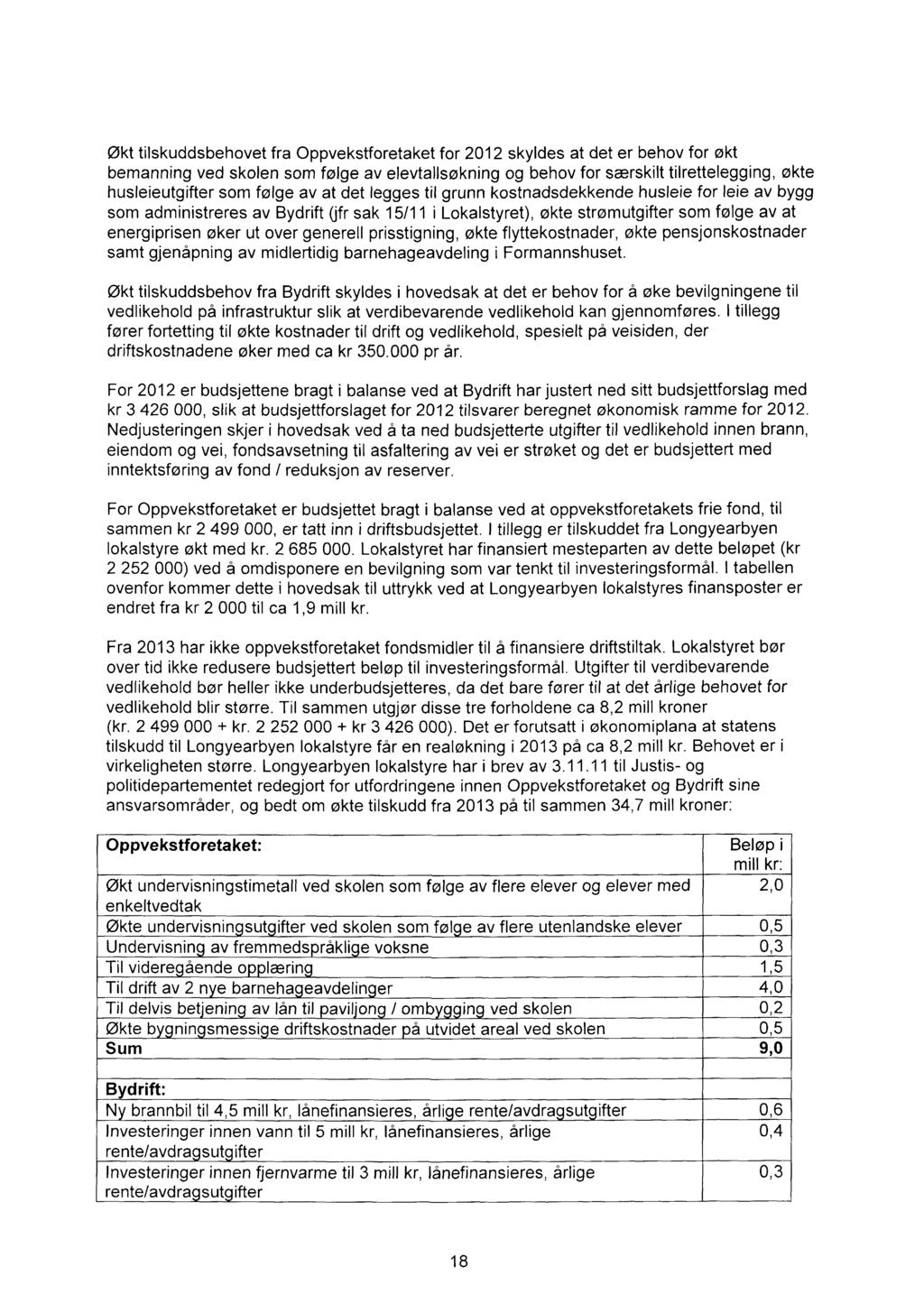 Økt tilskuddsbehovet fra Oppvekstforetaket for 212 skyldes at det er behov for økt bemanning ved skolen som følge av elevtallsøkning og behov for særskilt tilrettelegging, økte husleieutgifter som