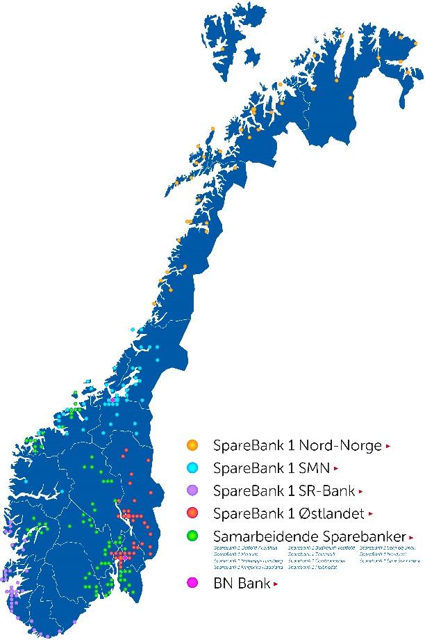 Boligkreditt, Næringskreditt, SB1 Markets, BN Bank SpareBank 1 Banksamarbeidet Felles forretningsplattform og utvikling innenfor: IT, kreditt,