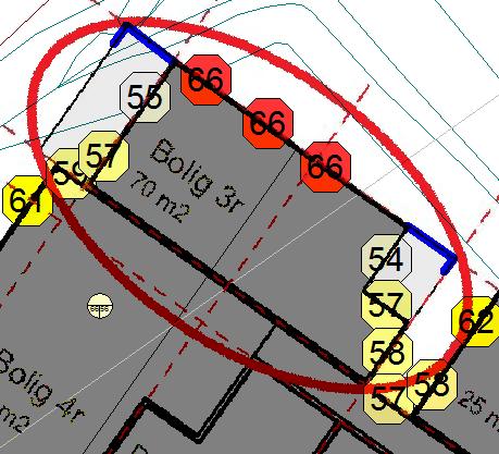 Tett vegg/glassvegg i hele høyden fra gulv til tak på balkong mot Haakon VIIs gate vil være nødvendig.