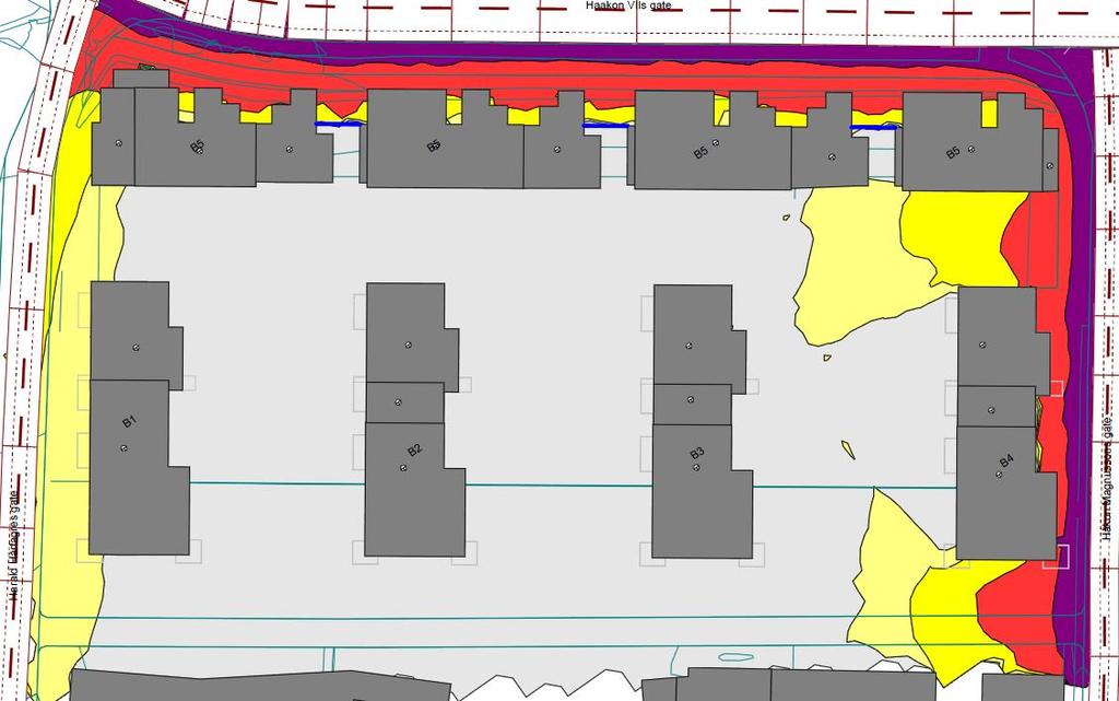 4 Resultat av støyberegninger Beskrivelse av beregningsmetode, og beregningsforutsetninger er vist i vedlegg. 4.