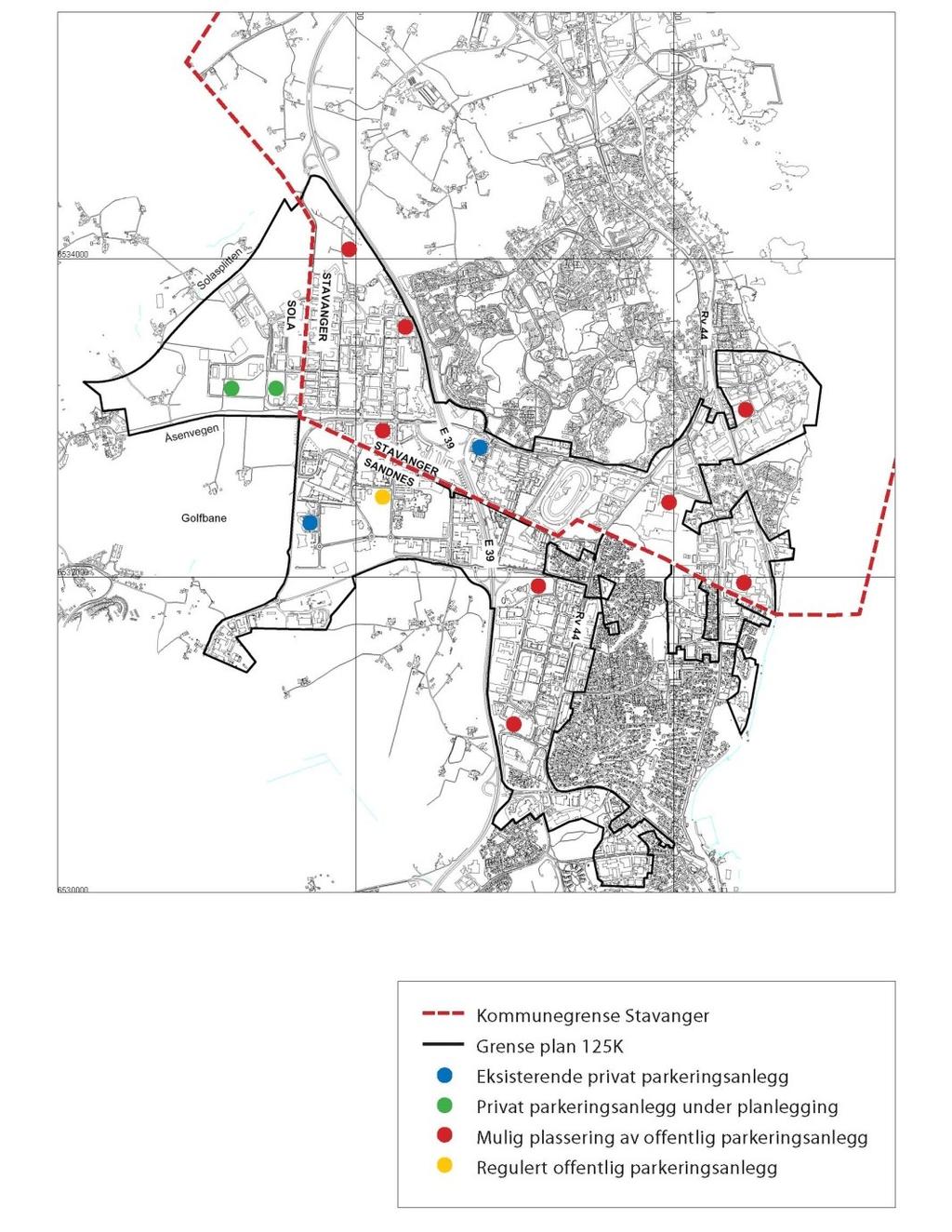 Figur 4: Foreløpig registrerte mulige plasseringer av parkeringsanlegg. Etablering av frikjøpsordningen Et krav om frikjøp betinger at det er en organisering og administrering av ordningen.