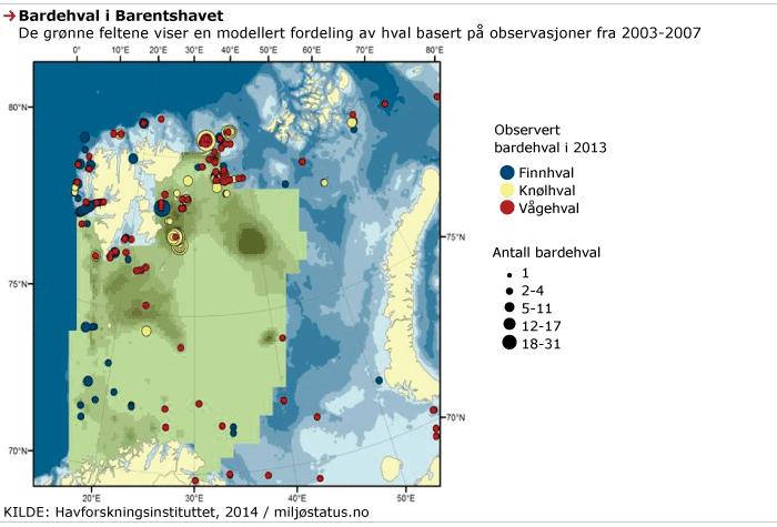 RAPPORT FRA OVERVÅKINGSGRUPPEN 2014 73 utarbeide en såkalt forventet fordeling av hval i august-september. Hvert år vil dermed fordelingen kunne sammenlignes med den ventede.