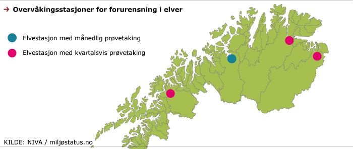 no Kari Austnes NIVA, kari.austnes@niva.no Fakta om forurensning i elver Forurensende stoffer kan føres ut i Barentshavet fra elver i Nord-Norge og Russland. Vi har bare data fra norske elver.