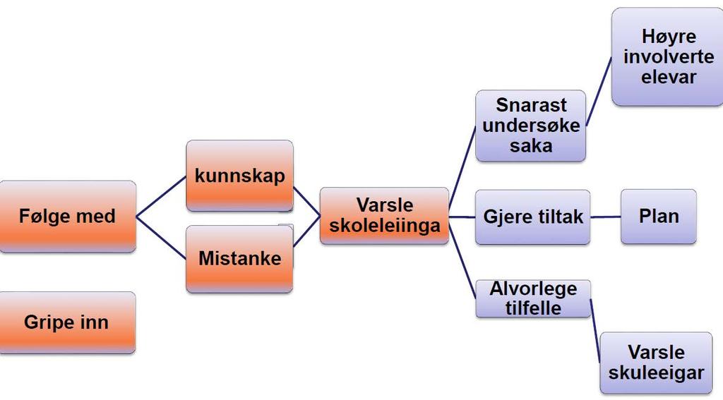 Skildre metode for samarbeid med heimen (sikre at føresette har tillit til skulen gjennom arbeidet med ei sak) Skildre korleis gå fram i høve til skjerpa aktivitetsplikt når vaksne krenkjer Skildre