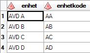 Ekte feil data org; format enhet enhetkode $10.