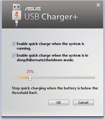 USB-lader+ Med USB-lader+ kan du lade USB-enheter som er kompatible med spesifikasjonene for batteriladning versjon 1.1 (BC 1.1) enten notisbokdatamaskinen er slått på eller av.