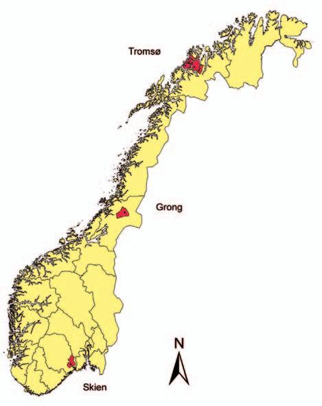 3 Hovedresultater Kontrollregistreringen i 2005 omfattet kommunene Grong i Nord-Trøndelag, Skien i Telemark og Tromsø i Troms.