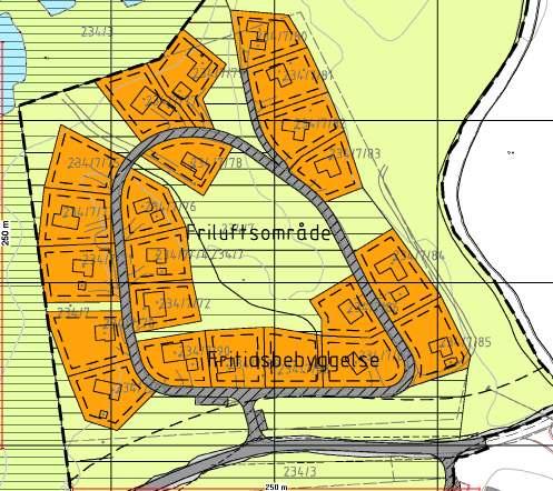 Østerinnsvollen - planforslag Sør for R 72 ligger