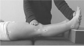 Kvinner:78 / 122 Menn: 118 / 162 - ekstensjon Stående eller liggende på rygg. Strekk kneet helt ut. Målepunkt: Laterale epicondyl. Akse: Fast del langs lateralsiden av femur, bev.