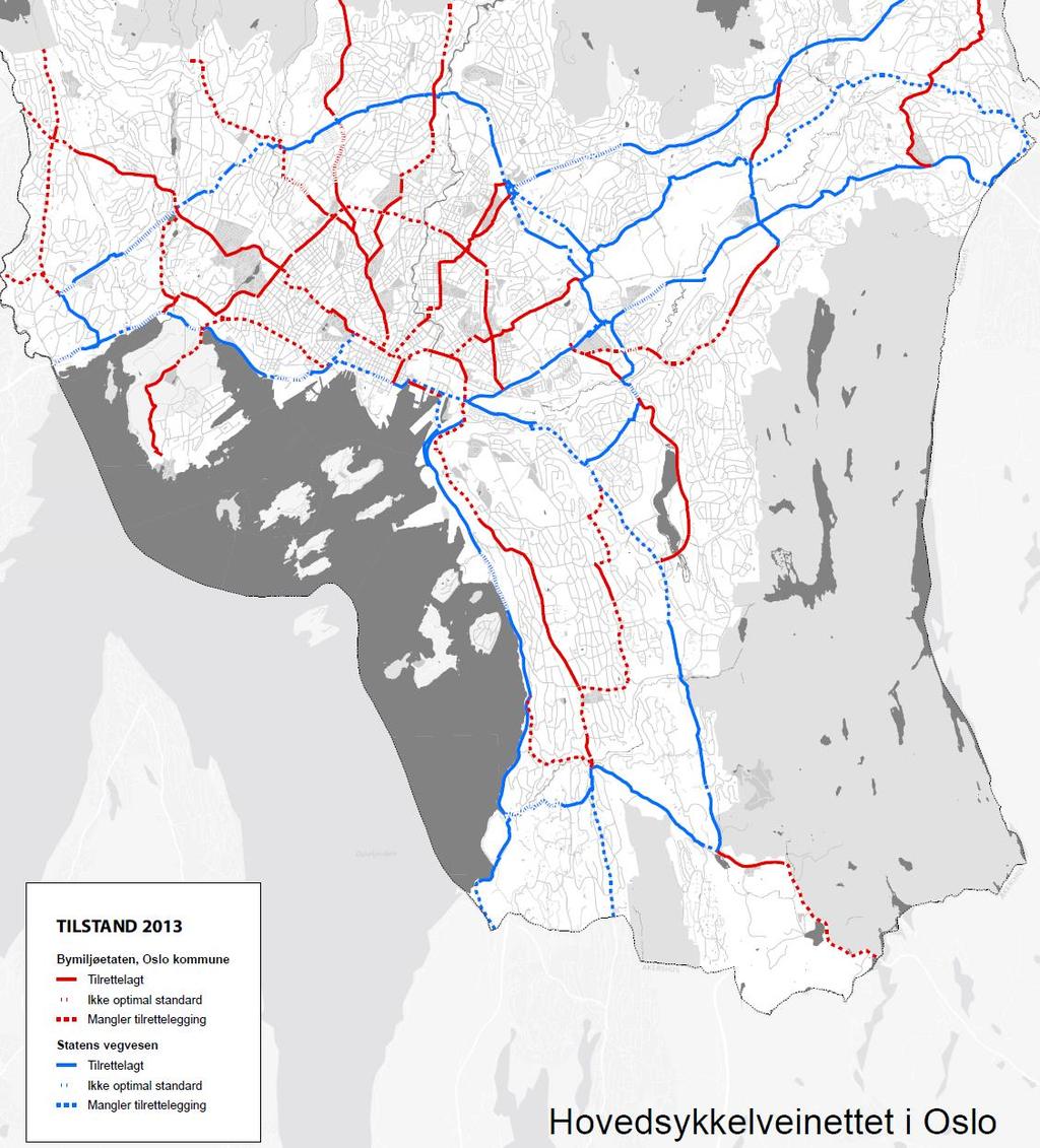 Selv med dagens trafikk er det behov for tre felt i hver retning. I tillegg er det behov for kollektivfelt. Tungtrafikkandelen i området er stor.