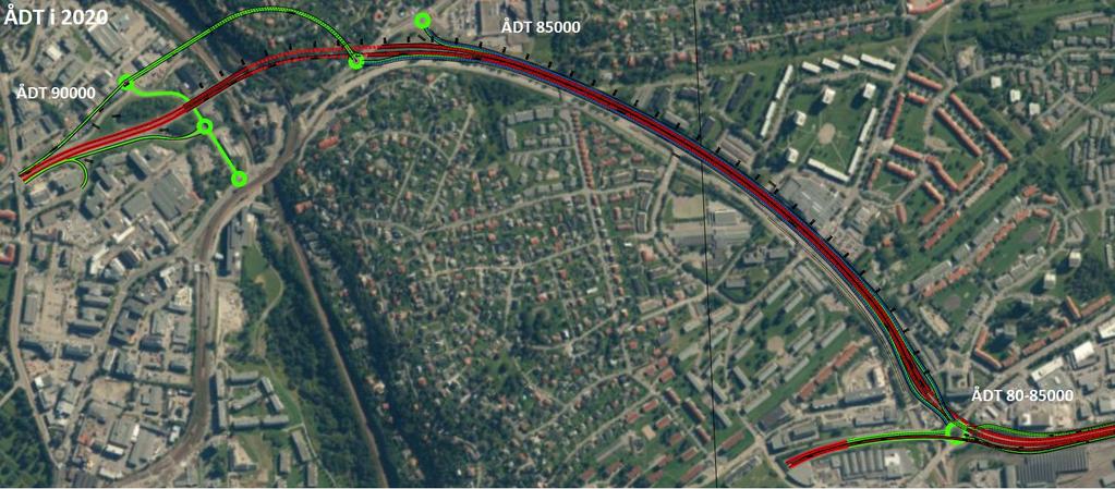 6.3 E6/Ring 3 Abildsø - Ulven 6.3.1 Alternativ 1, E6 som veg i dagen forbi Manglerud.