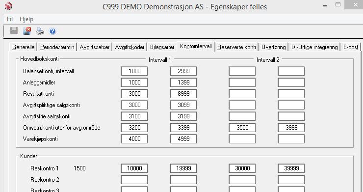 Start fakturanr WebFaktura. Tast inn fakturanummeret for første faktura i WebFaktura.