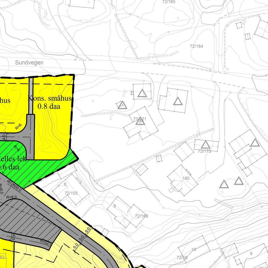 Mindre vesentlig endring (312.10). Del.sak nr. 0115/06 Endret avkjørsel til område A1. nyp1: Deler av planen i nord er erstattet. Se R368, KST-sak 90/08.