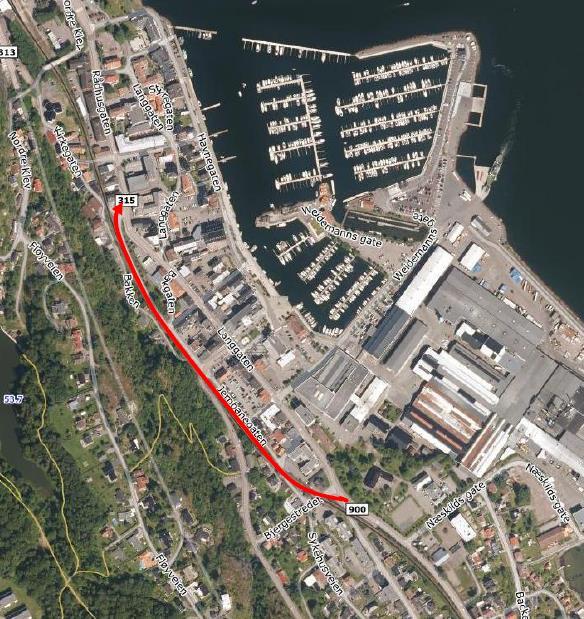 1. Bakgrunn Fv. 900 Holmestrand sentrum ligger inne som trafikksikkerhetstiltak (G340) i handlingsprogram for fylkesveger i Vestfold 2014-2017.