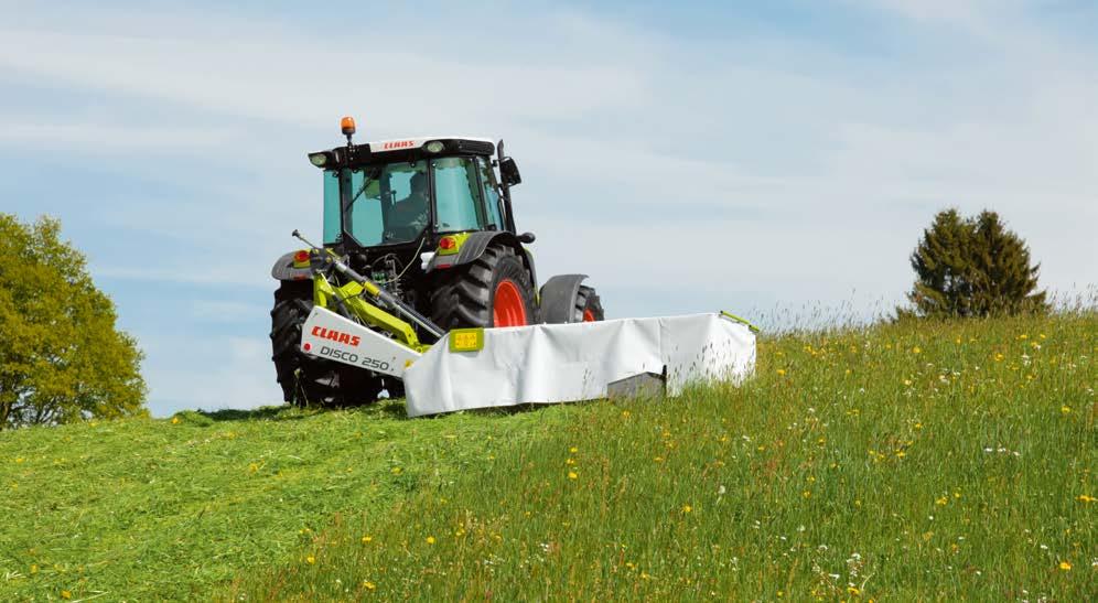 Robust slåtteteknikk. Bakmonterte slåmaskiner med In-line slåttebjelke 2750c DISCO 27 DIS 50 CO c CLAAS In-line slåttebjelker. Vektavlastning.