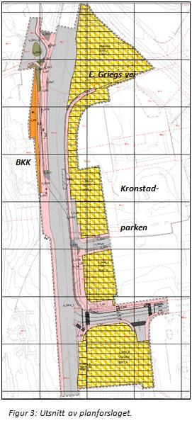 Omtale av planforslaget Avgrensning av planområde Planen inkluderer Fjøsangerveien fra E. Griegs vei til og med kryss med Fabrikkgaten.