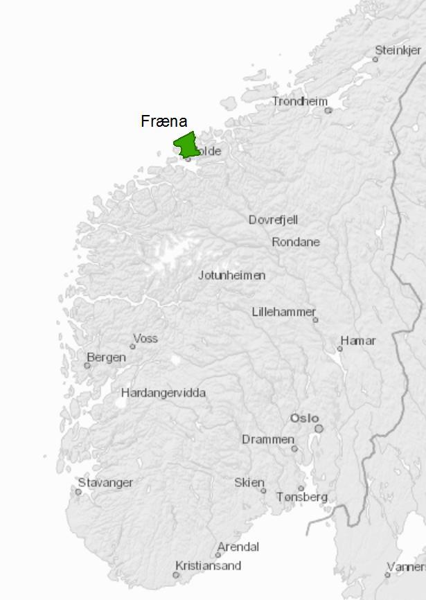 Området Fræna kommune ligger på Romsdalshalvøya, nord for Molde i Møre og Romsdal. I utvalget av kommuner for kontrollregistreringene representerer kommunen Midt-Norge.