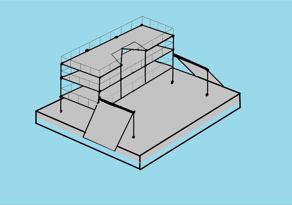 Figur 14: Arbeidsplattform 1 klargjort for vedlikehold i baug Arbeidsplattform 2: «Splitt med skyveplater» Tanken bak denne arbeidsplattformen er at splittformen skal gi plass