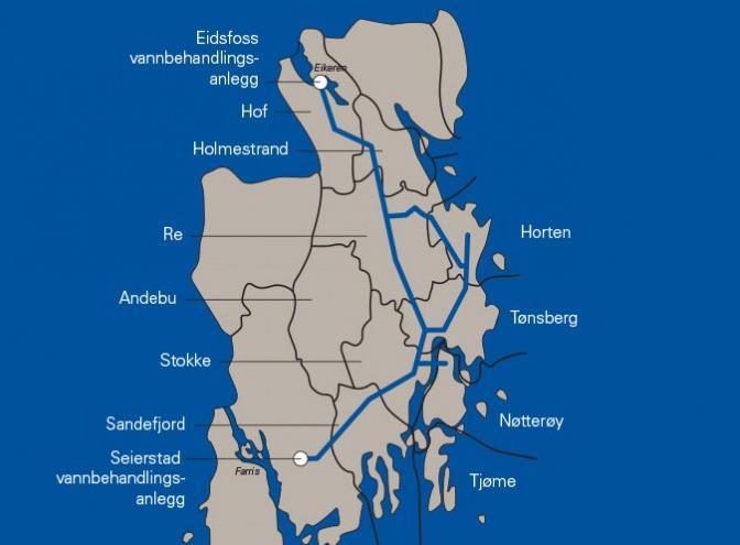 3.3 STATUS FOR VANNFORSYNINGEN 3.3.1 Kommunale og private anlegg Re kommune forsyner omtrent 60% av kommunens innbyggere med vann fra Vestfold Vann (heretter VV). Dette tilsvarer om lag 594.