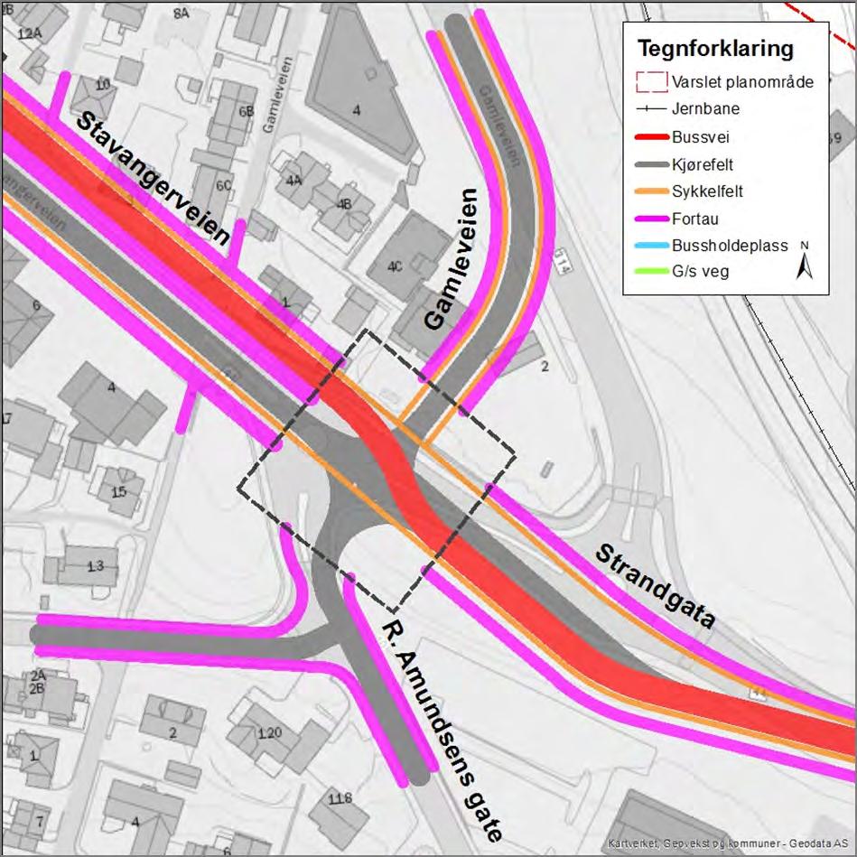 Parallelført firearmet signalregulert kryss Samme prinsipp som ovenfor for vegføring av armene inn mot krysset. Kryssområdet utformes imidlertid som fullt signalregulert lyskryss.