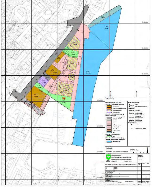 4.4.3 Forslag til områderegulering Midtre deler av Havneparken, plan 2015113. Denne planen legger detaljerte føringer for deler av Sandnes indre havn.