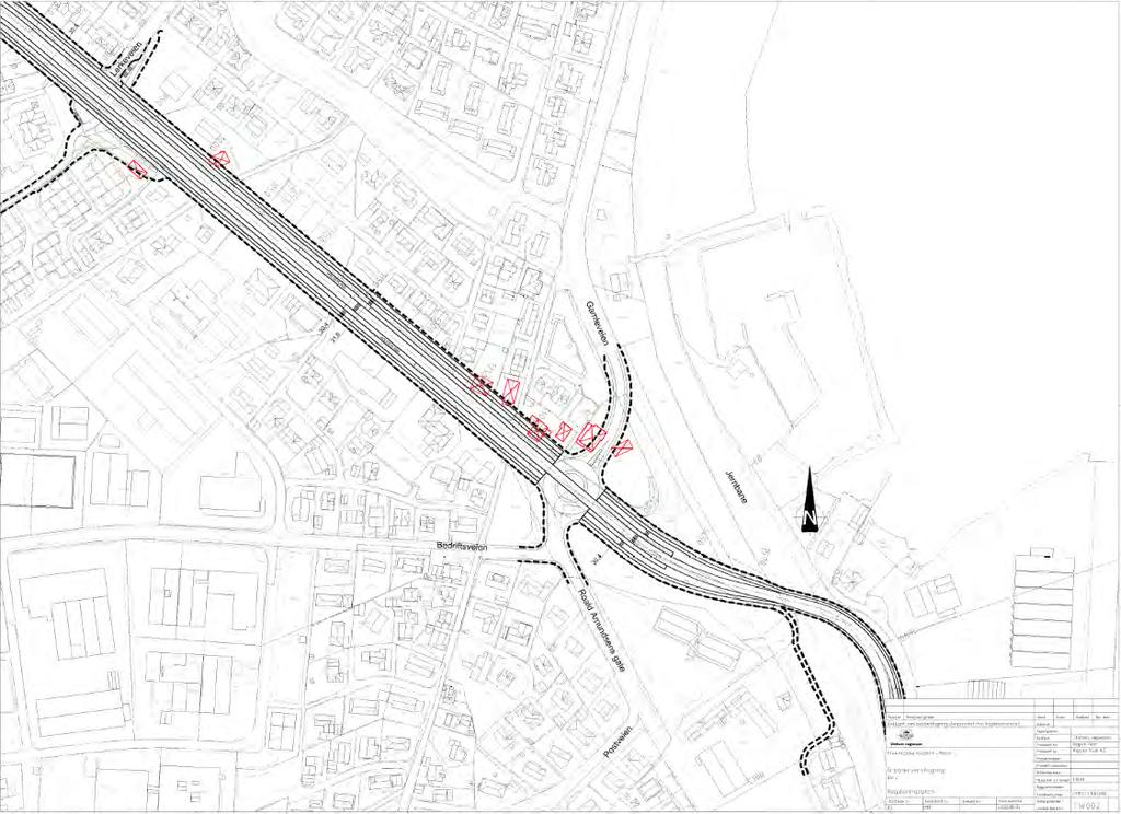 9.2 Stavangerveien Valgt profil langs Stavangerveien er på 30,9 m. Vegen utvides på begge sider av eksisterende veg. Det vil dermed bli inngrep i eiendommene på begge sider av vegen.