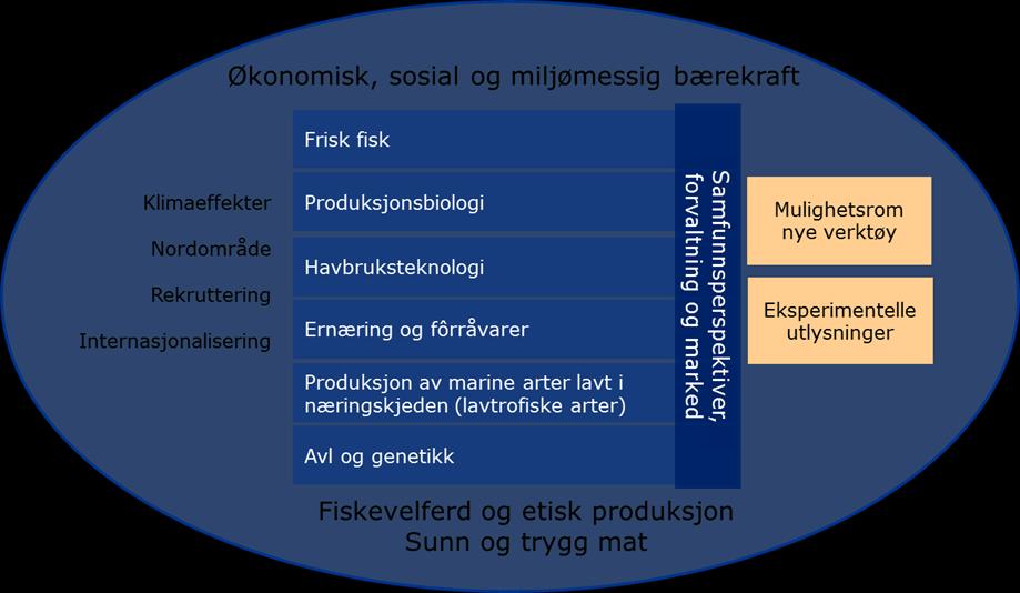 4 Prioritering av forskningsoppgaver 4.1 Tematiske prioriteringer HAVBRUK2 har som oppgave å utvikle kunnskap for å sikre og videreutvikle Norges posisjon som verdens ledende sjømatnasjon.