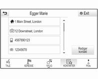 Tilfør eksisterende kontakt Kontaktlisten i bilen vises. Velg ønsket kontakt. Informasjonen som skal legges til, blir vist separat på høyre side av skjermen i detaljvisningen for kontakter.