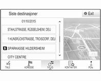 Infotainmentsystem 191 Vil du vite mer om de valgte interessepunktene, berør Info øverst til høyre på skjermen. For å begynne veivisning, velges Kjør.