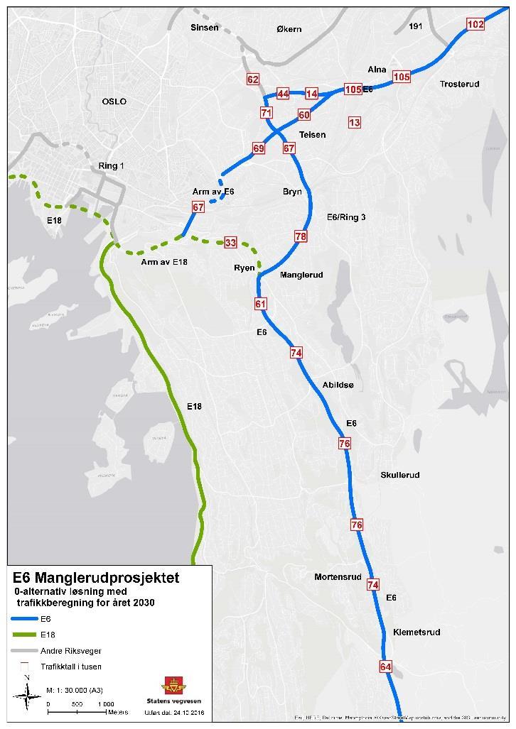 E6-Manglerudprosjektet -transportmodellkjøringer Foreløpige