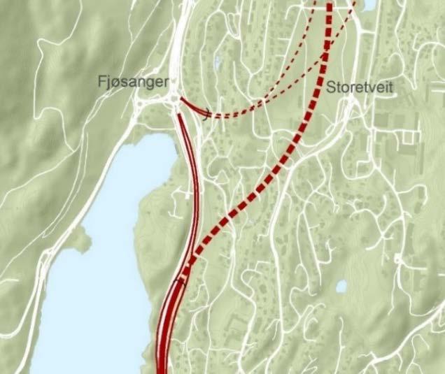 Dagens miljølokk forlenges videre nordover og det etableres en ny rundkjøring på oversiden av dette, nord for østre rundkjøring i dagens kryss.