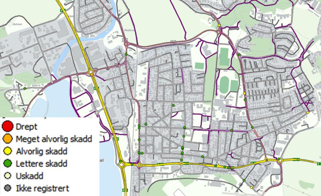 Side 8 av 27 2.5 Trafikksikkerhet Fra NVDB er det hentet statikk over ulykker med personskade på vegnettet rundt Havnegata 20 for de siste ti årene.