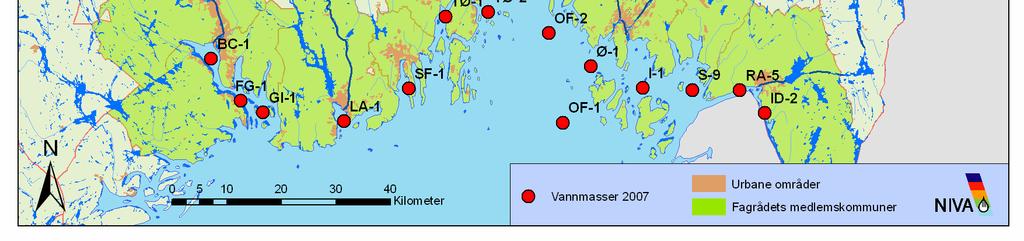 Oversikt over stasjoner som er blitt undersøkt i 27.