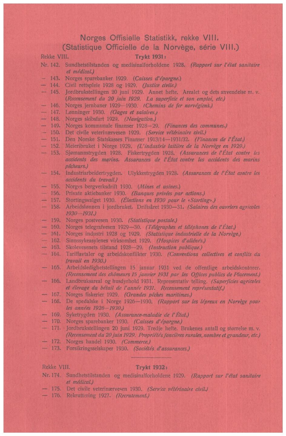 Norges Offisielle Statistikk, rekke VIII. (Statistique Officielle de la Norvége, série VIII.) Rekke VIII. Trykt 93: Nr. 4. Sundhetstilstanden og medisinalforholdene 98.