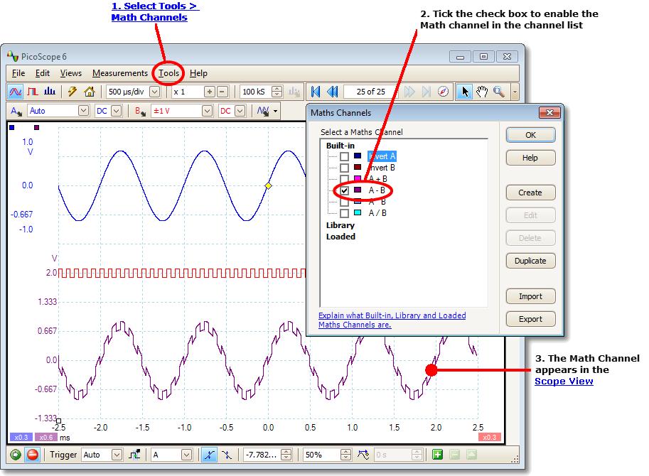 PicoScope 6 brukerveiledning 5.22 31 Mattekanaler En mattekanal er en matematisk funksjon av ett eller flere inngangssignaler.