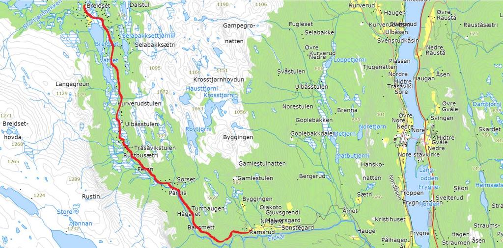 30. Breisetdalen Fra kryss v/ Ramsrud og til veis ende i Breiset