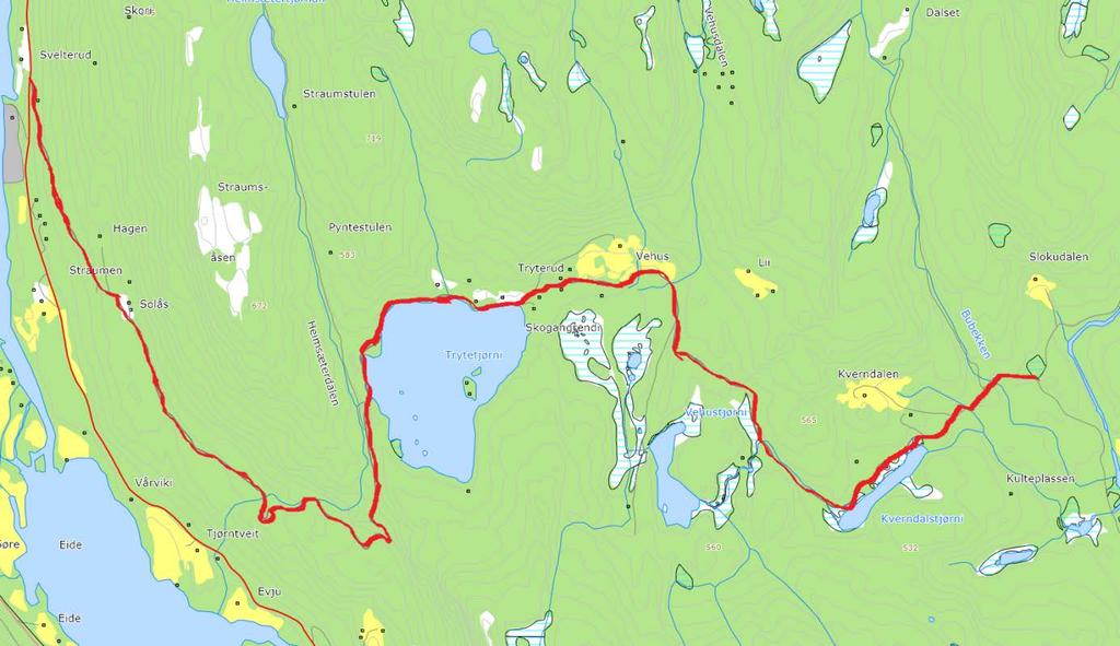 34. Skoganvegen Fra kryss v/ RV40 til kryss i Vergjedalen Navneforslag: SKOGANVEGEN Godkjente