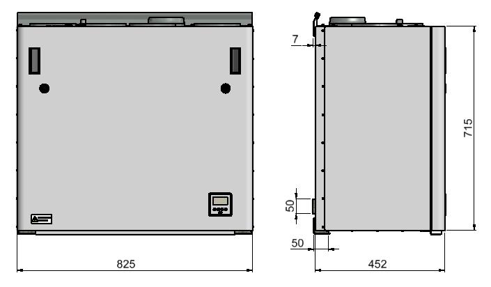 2.5 Dimensjoner (Skisse viser AHU 400 BV)