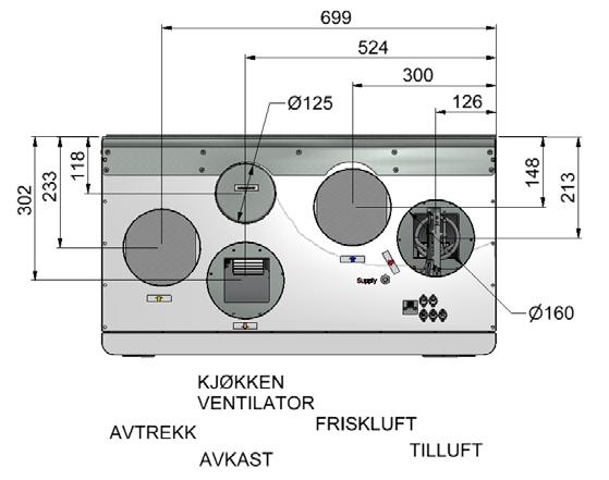 Den er Ø125 mm.