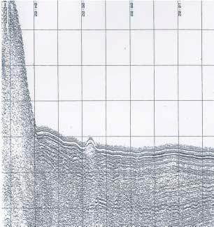 tynt sedimentdekke over GU 0201047 2 28 12,5 ms twt erosjon