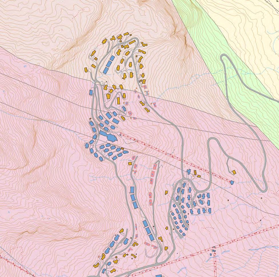 Side: 8 Metadiabas og amfibolitt, mørk, fin- til middelskornet; dels subofittisk, dels amfibolittisk, stedvis plagioklasporfyrisk.