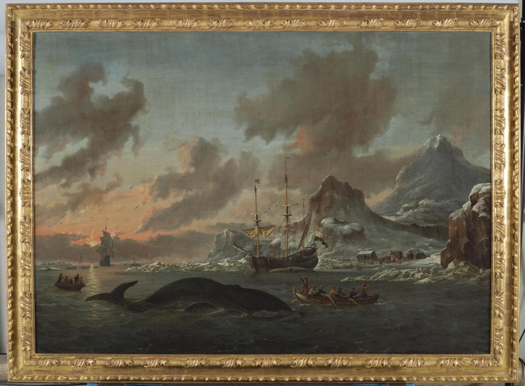Figur 21: A. Storck, 1690. Walvisvangst bij de kust van Spitsbergen.