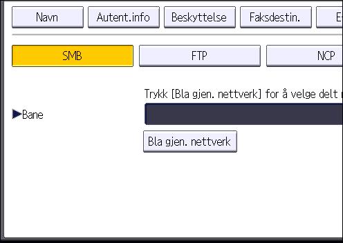 6. Skanning 14. Angi passordet for destinasjonsdatamaskinen, og trykk på [OK]. 15. Angi passordet på nytt for å bekrefte, og trykk deretter på [OK]. 16. Trykk på [Mappe]. 17. Sjekk at [SMB] er valgt.