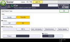 6. Skanning Angi filtype Denne delen beskriver fremgangsmåten for å angi filtypen til en fil du vil sende.